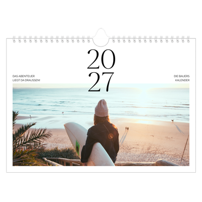 Fotokalender A4 — Surfen bei Sonnenuntergang [deckblatt]