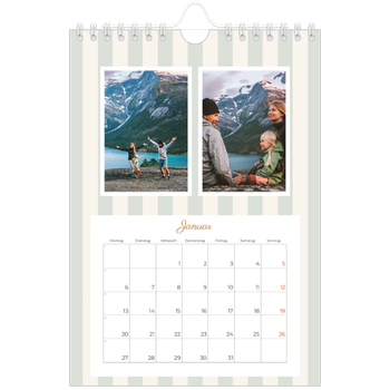 Fotokalender A5 — Schrift und Streifen