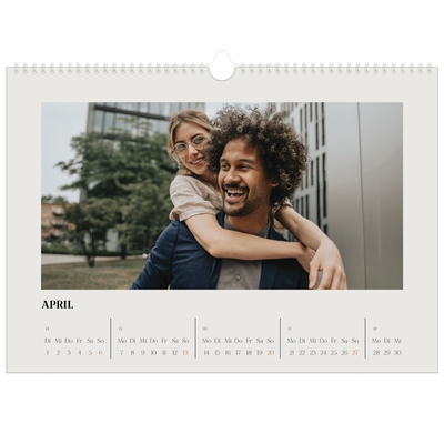 Fotokalender A3 — Schlicht in Creme [April]