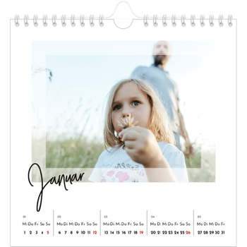 Fotokalender Quadratisch — Durchsichtige Rahmen
