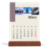 Tischkalender mit Holzfuß Hochformat  — Sehenswürdigkeiten der Welt [Marsch]
