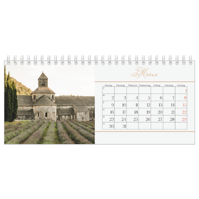 Tischkalender — Goldschrift Banner [Marsch]