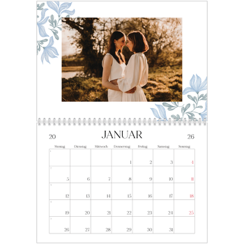 Fotokalender A4 doppelt — Elegante Blumen