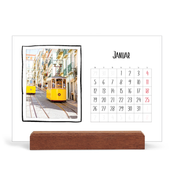 Tischkalender mit Holzfuß Querformat — Scrapbook-Schnappschüsse