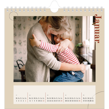 Fotokalender Quadratisch — Assymetrischer Text