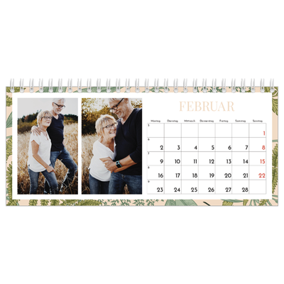 Tischkalender — Blumiger Hintergrund [Februar]