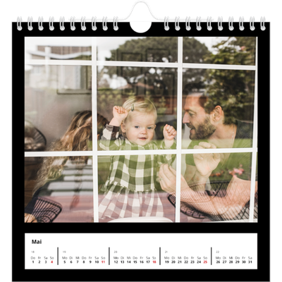 Jahreskalender Quadratisch — Schwarzer Rand oben [deckblatt]