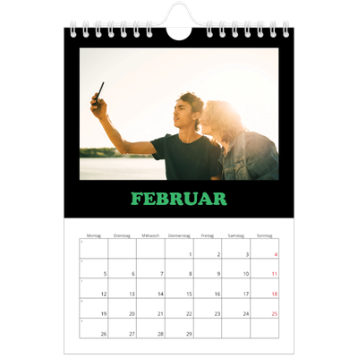 Fotokalender A5 — Bunte Schrift [Februar]