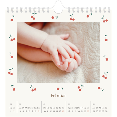 Jahreskalender Quadratisch — Kleine Kirsche [Februar]