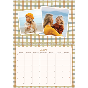Fotokalender A4 doppelt — Retro-Muster