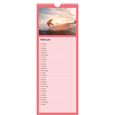 Küchenkalender  — Farbenfroher Hintergrund [Februar]