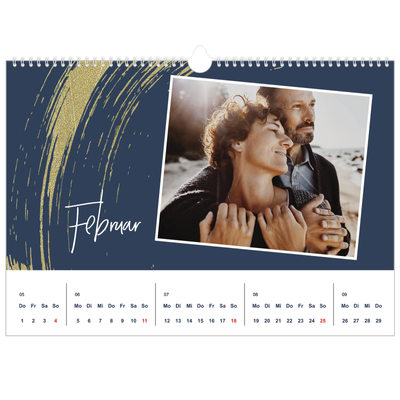 Fotokalender A3 — Goldene Pinselstriche [Februar]