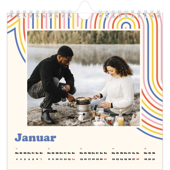 Fotokalender Quadratisch — Retro-Streifen