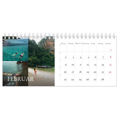 Tischkalender — Einfacher Serif [Februar]