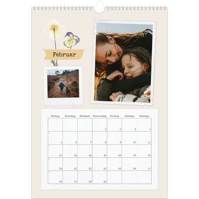 A3 Jahreskalender — Vintage Scrapbook [Februar]