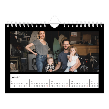 Fotokalender A5 — Schwarzer Rand oben
