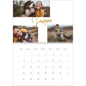 Fotokalender A4 doppelt — Goldstift