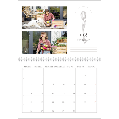 Fotokalender A4 doppelt (30 x 40 cm) — Einfach botanisch [Februar]