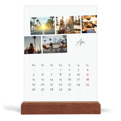 Tischkalender mit Holzfuß Hochformat  — Städtereise [April]