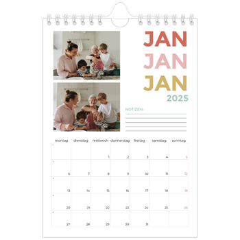 Fotokalender A5 — Bunte Schrift