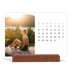 Tischkalender mit Holzfuß Querformat  — Einfacher Serif [Januar]