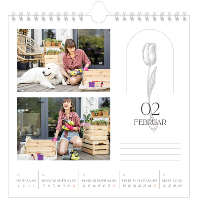 Jahreskalender Quadratisch — Einfach botanisch [Februar]