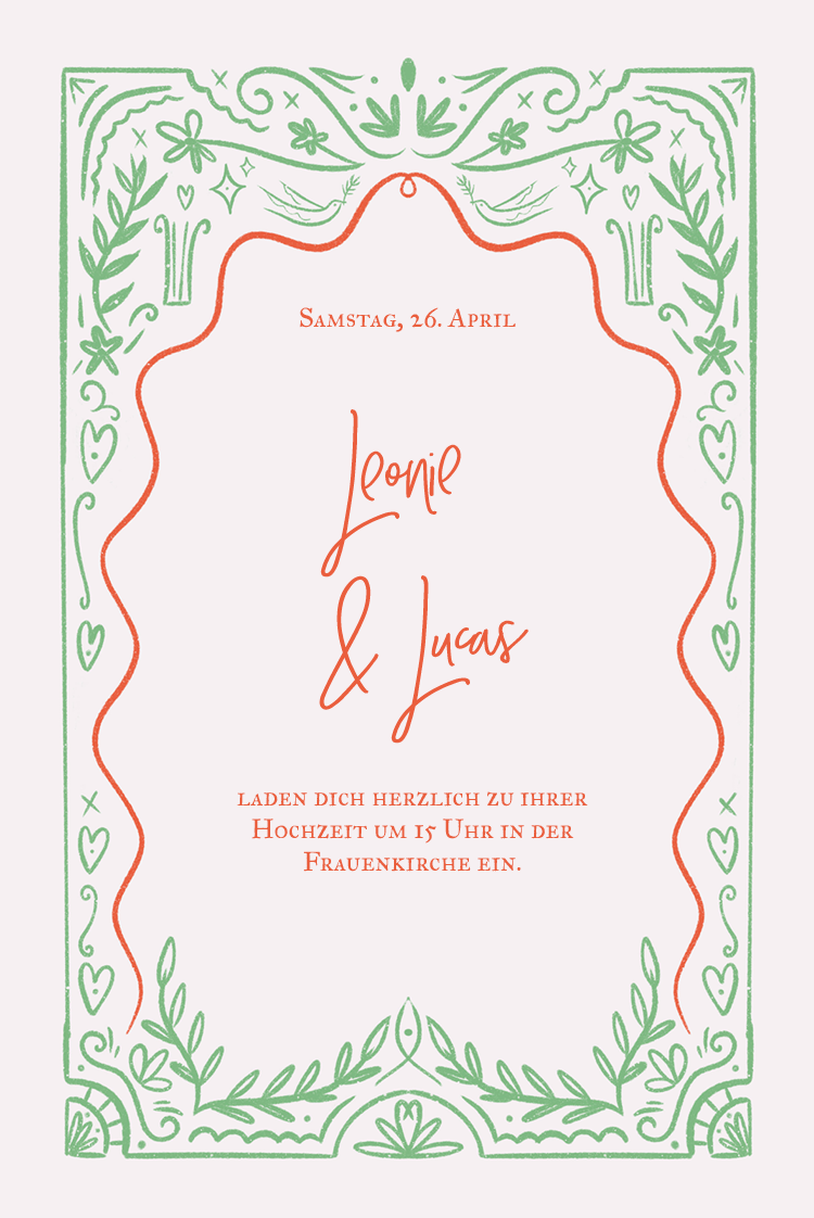 Einladungskarten — Retro Rahmen