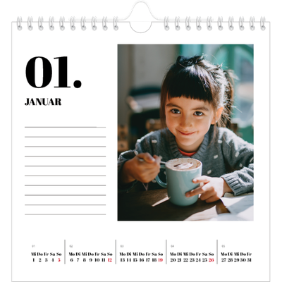 Jahreskalender Quadratisch — Serif und Momente [Januar]