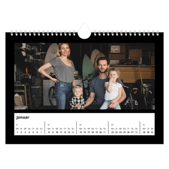 Fotokalender A4 — Schwarzer Rand oben