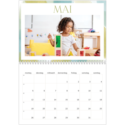 Fotokalender A4 doppelt (30 x 40 cm) — Farbpinsel-Effekt [deckblatt]