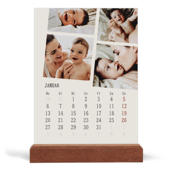 Tischkalender mit Holzfuß Hochformat — Momente in Bewegung