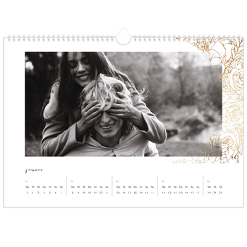 Fotokalender A3 — Goldene Blumenverzierung