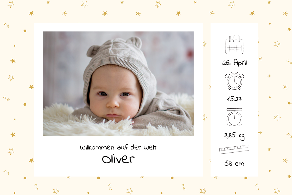 Einladungskarten — Unser kleiner Stern