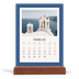 Tischkalender mit Holzfuß Hochformat  — Klassische Farben [Februar]