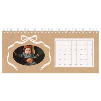 Tischkalender — Kraftpapier und Schleife