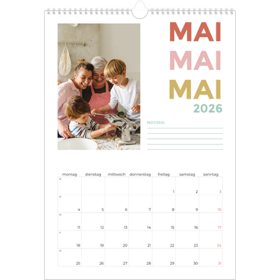 A3 Jahreskalender — Bunte Schrift [deckblatt]