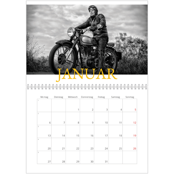 Fotokalender A4 doppelt — Historischer Stil