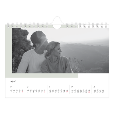 Fotokalender A5 — Farbige Rahmen [April]