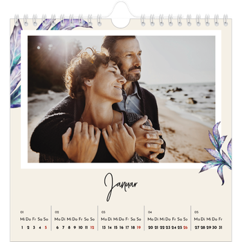 Fotokalender Quadratisch — Gemalte Blumen