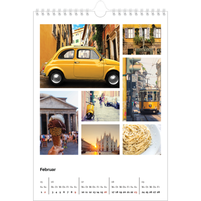 Fotokalender A4 (20 x 30 cm) — Fotoraster minimalistisch [Februar]