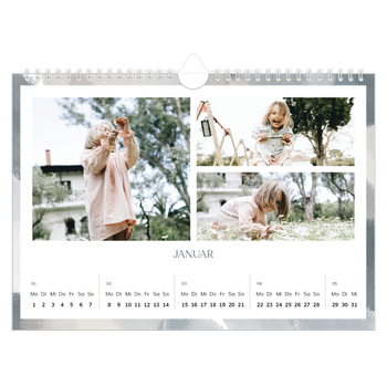 Fotokalender A4 — Farbpinsel-Effekt