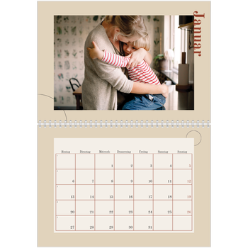 Fotokalender A4 doppelt — Assymetrischer Text
