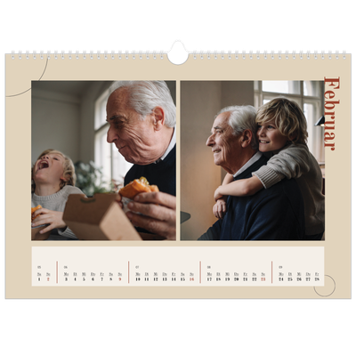 Fotokalender A3 — Assymetrischer Text [Februar]
