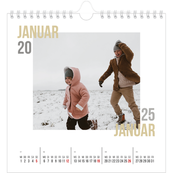 Fotokalender Quadratisch — Doppelter Text