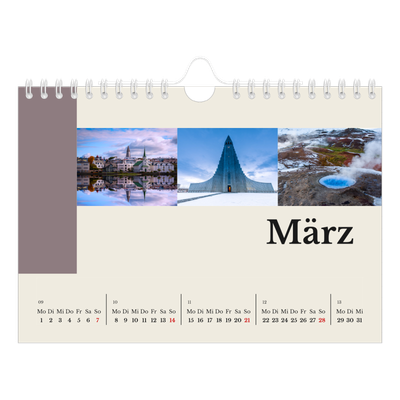 Fotokalender A5 — Sehenswürdigkeiten der Welt [Marsch]
