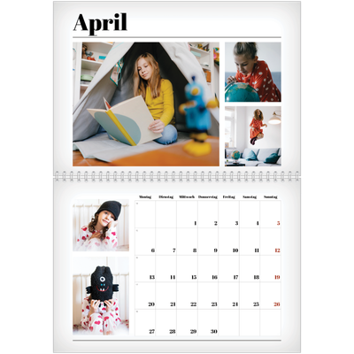 Fotokalender A4 doppelt (30 x 40 cm) — Zeitschriften-Stil [April]