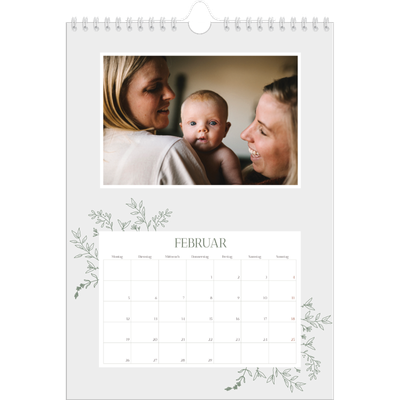 Fotokalender A4 (20 x 30 cm) — Zart geblümt [Februar]