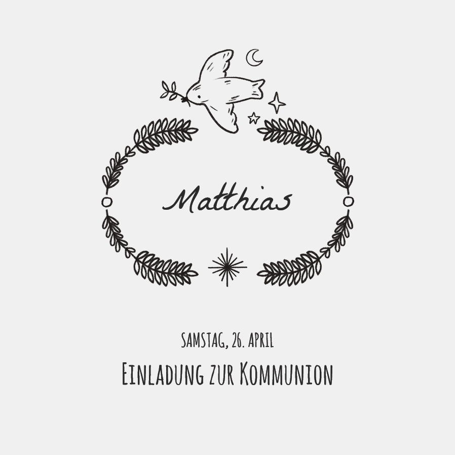 Einladungskarten — Tauben Emblem