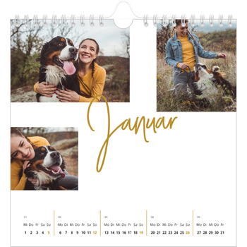 Fotokalender Quadratisch — Goldstift