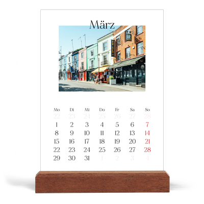 Tischkalender mit Holzfuß Hochformat  — Mein Reisebericht [Marsch]